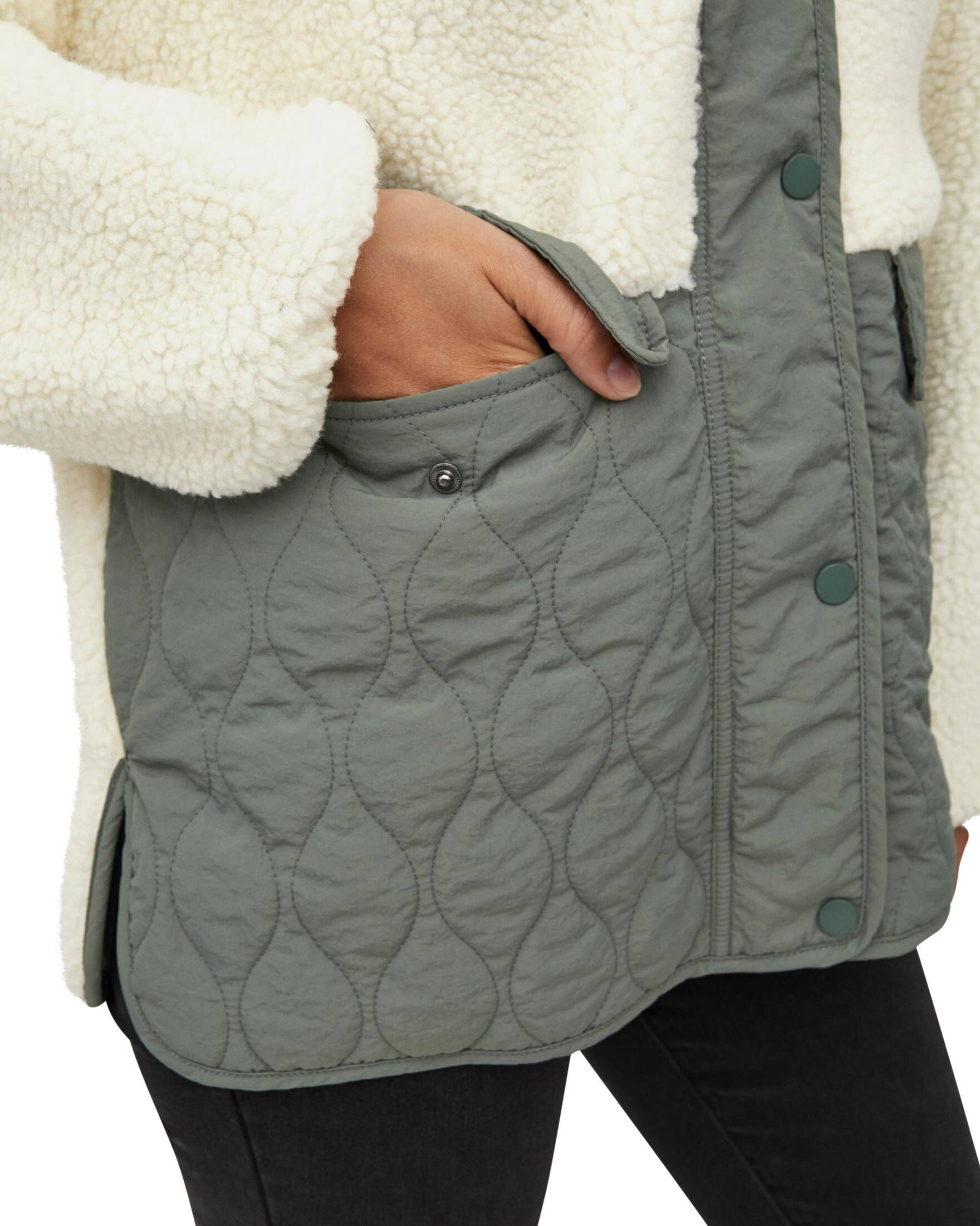 Damen Wintermantel Kurz Teddyfleece - Elegante Gefütterte Übergangsjacke