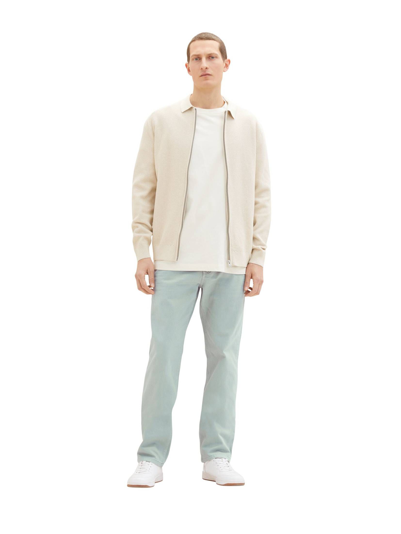 TOM TAILOR Herren Strickjacke Mit Reißverschluss - College-Stil, Weich, Regular Fit, Ca. 72 Cm Rückenlänge (Gr. L)