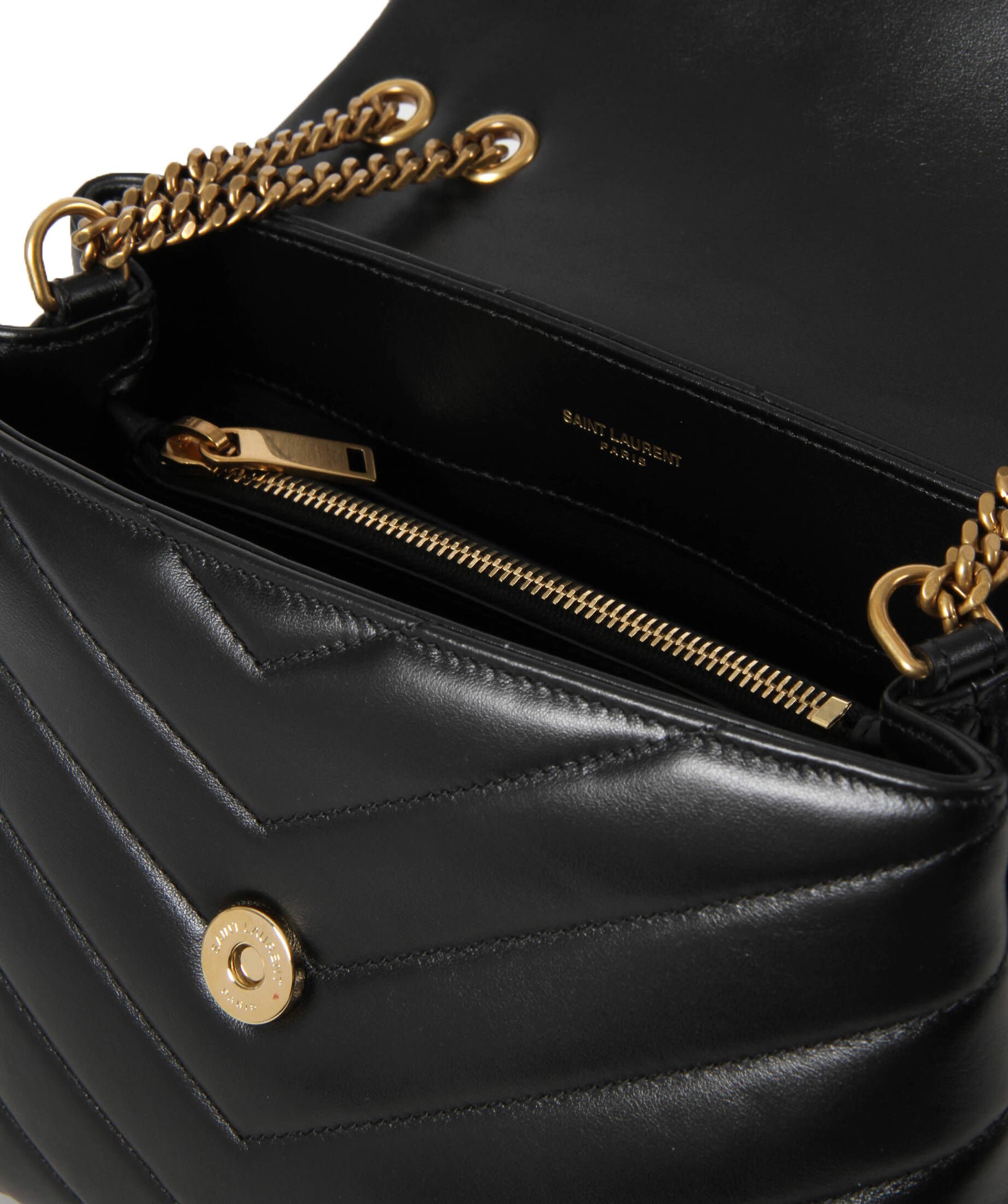 ysl loulou small schwarz gold