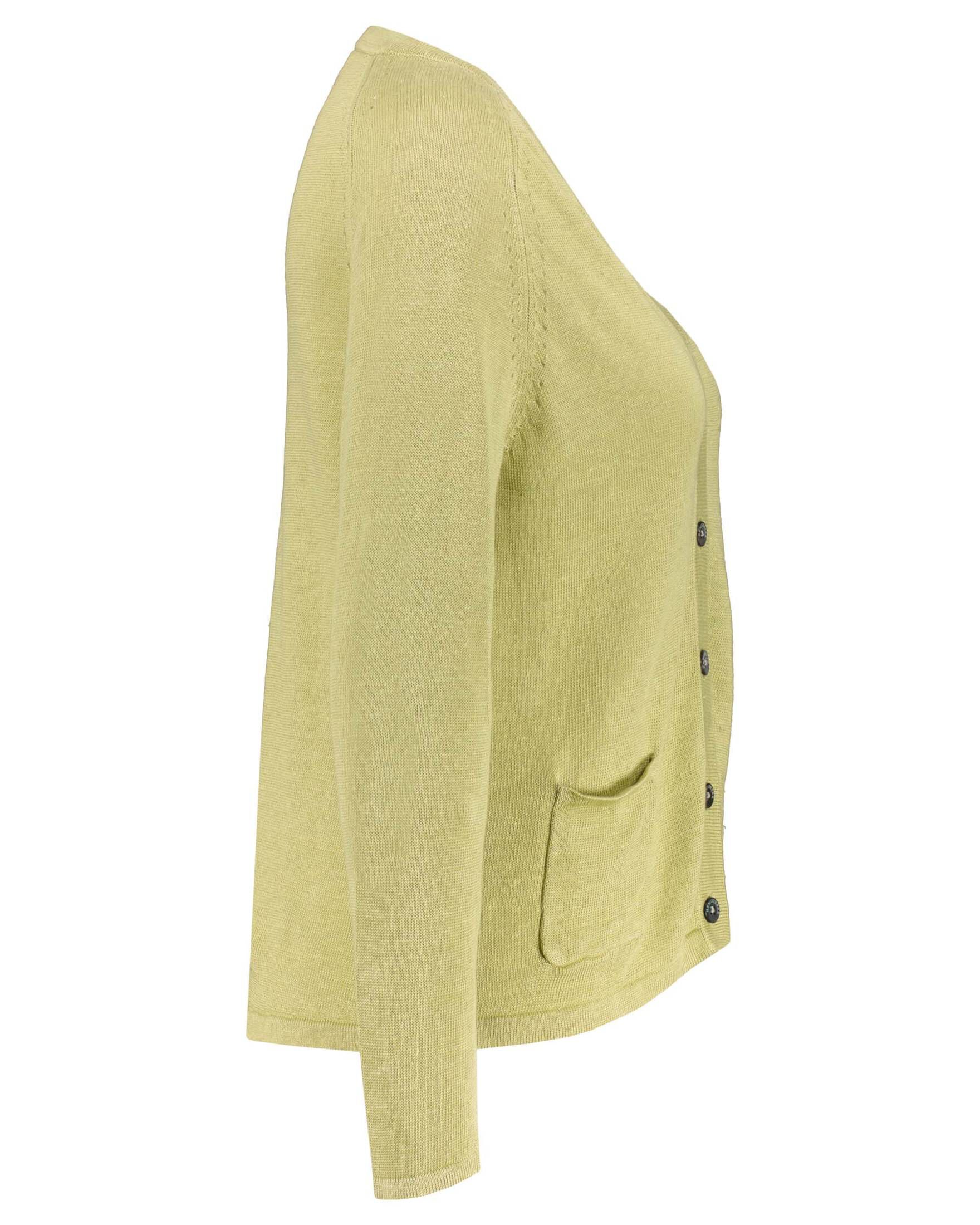 TBLMPNE Damen Cardigan Leinen-Mix - Leichte Strickjacke Mit 3/4-Ärmeln In Khaki & Apricot