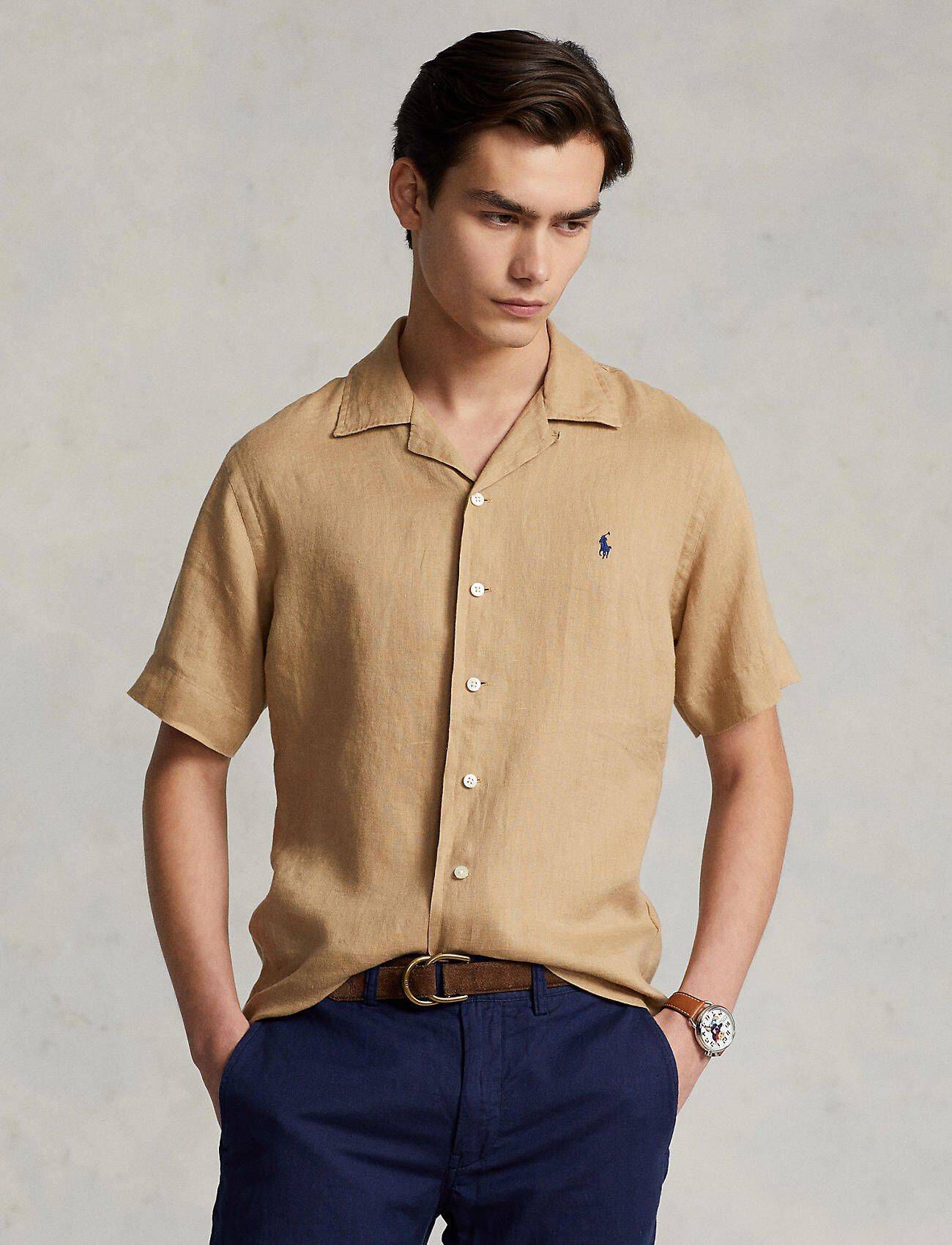 S.Oliver Herren Leinen Hemd Kurzarm – Regelmäßige Passform, Button-Down-Kragen, Klassischer Style