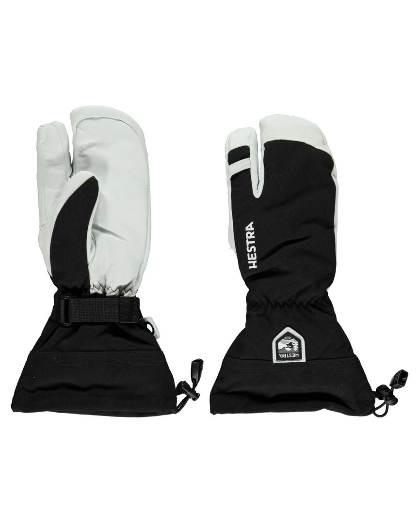Hestra Herren Schwarz Drei-Finger Skihandschuhe Heli 3 Mens, Gr. 12