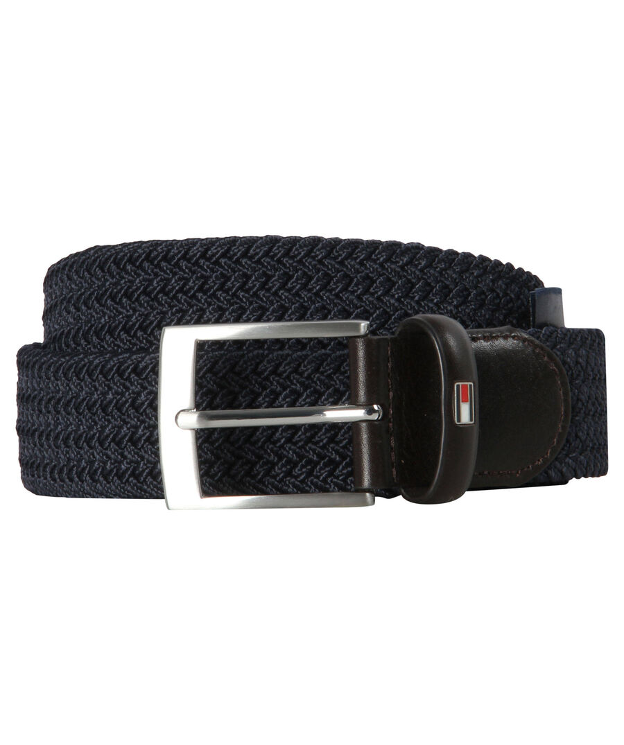 Tommy Hilfiger Herren Blau Stoffgürtel "New Adan Belt 3,5 Cm Breit", Gr. 85, Obermaterial: 53% Polypropylen, 47% Elasthan, Unifarben, Gürtel Stof... - Image 2
