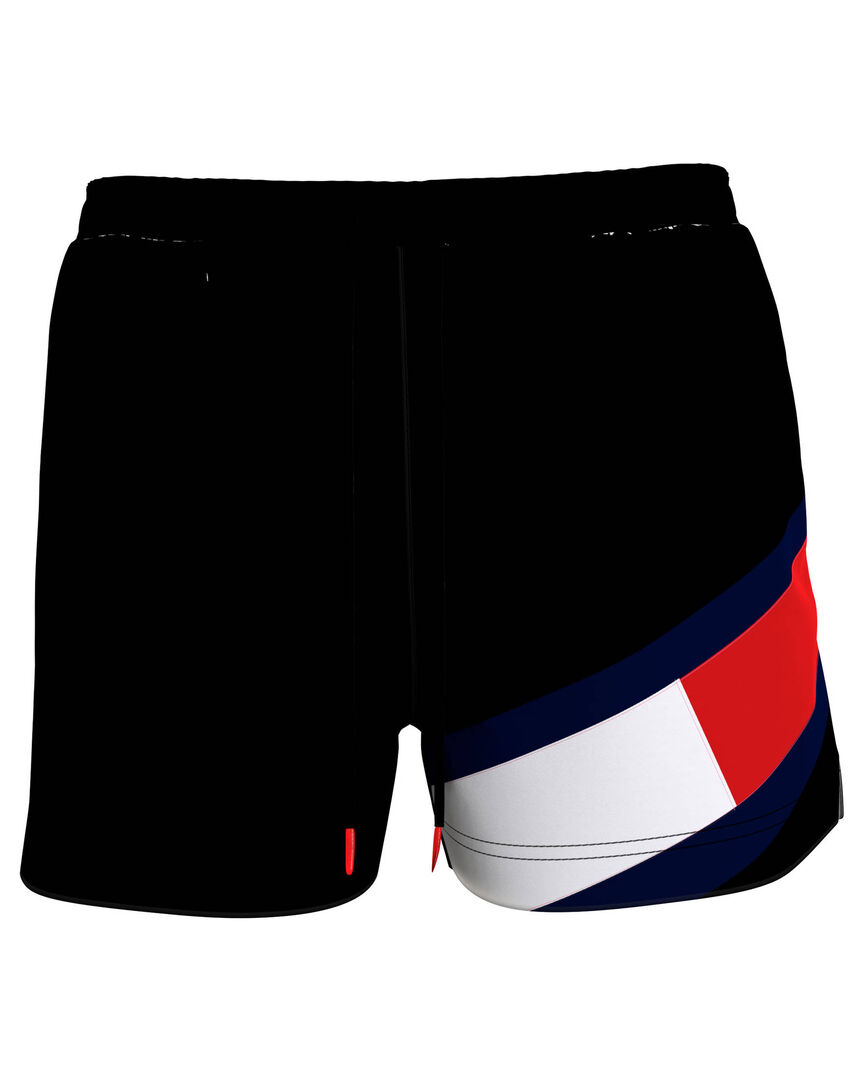Tommy Hilfiger Herren Schwarz Badeshorts Mittellang Slim Fit, Gr. L - Bild 3