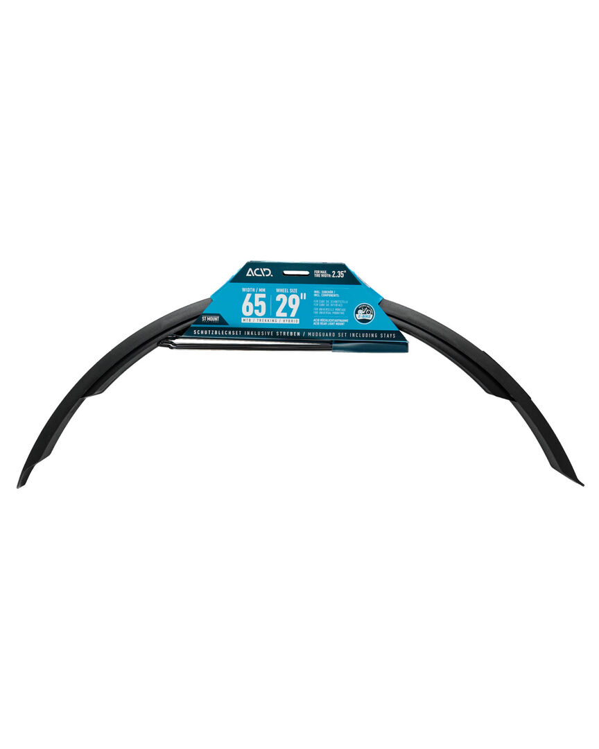 Acid Unisex Schwarz Mountainbike Schutzblechset "65 29" St Mount 2.0", Einheitsgröße