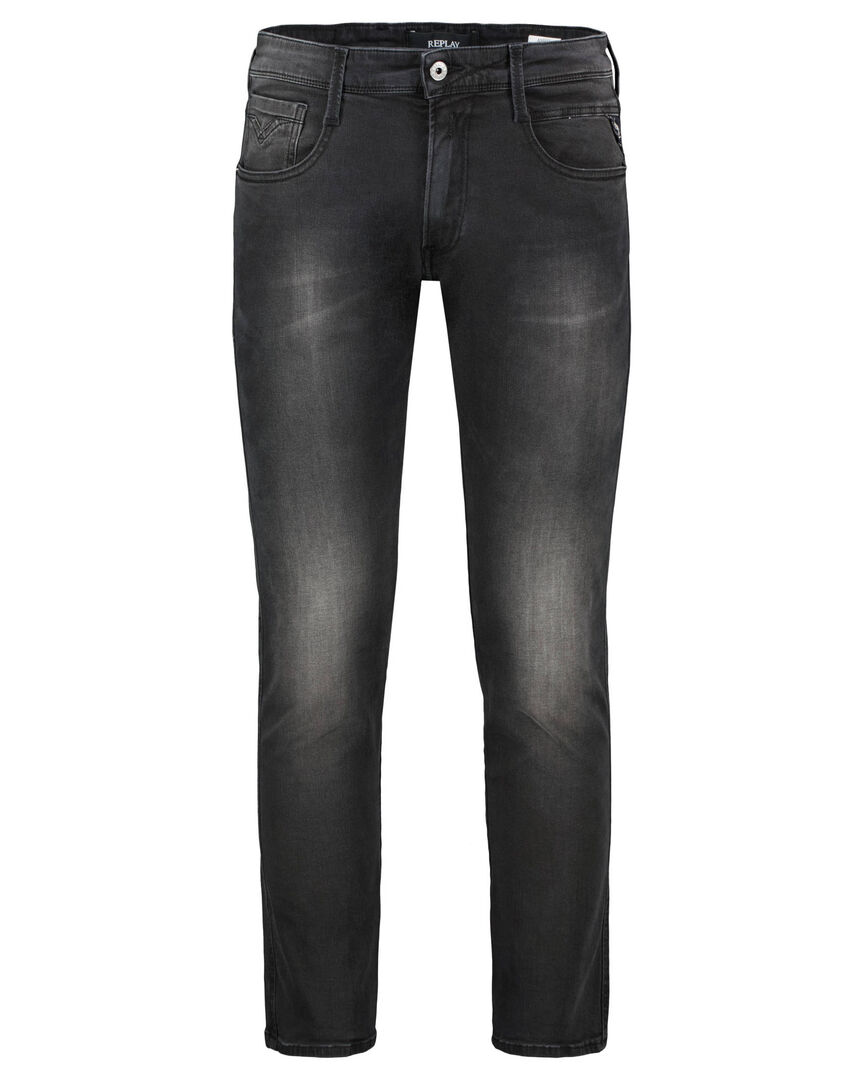 Replay Herren Schwarz Jeans Anbass Skinny, Gr. 38/32