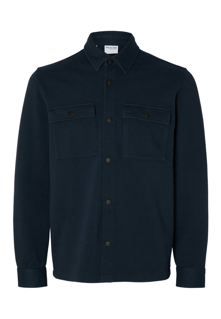 Selected Herren Hemdjacke in Marine Größe S aus Baumwollmischgewebe für den Übergang - Bild 3