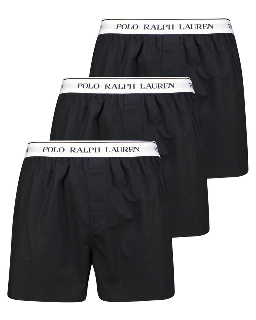 Polo Ralph Lauren Herren Schwarz Boxershorts 3Er-Pack, Gr. M