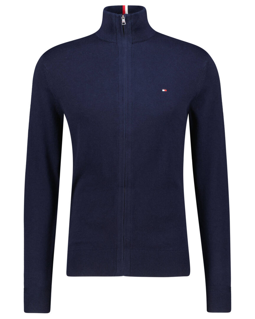 Tommy Hilfiger Herren Marine Strickjacke Mit Bio-Baumwolle Regular Fit, Gr. Xxl