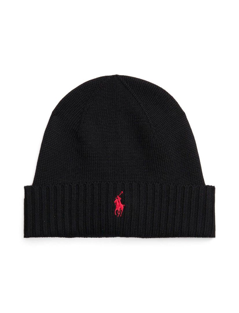 Polo Ralph Lauren Herren Schwarz Wollmütze, Einheitsgröße