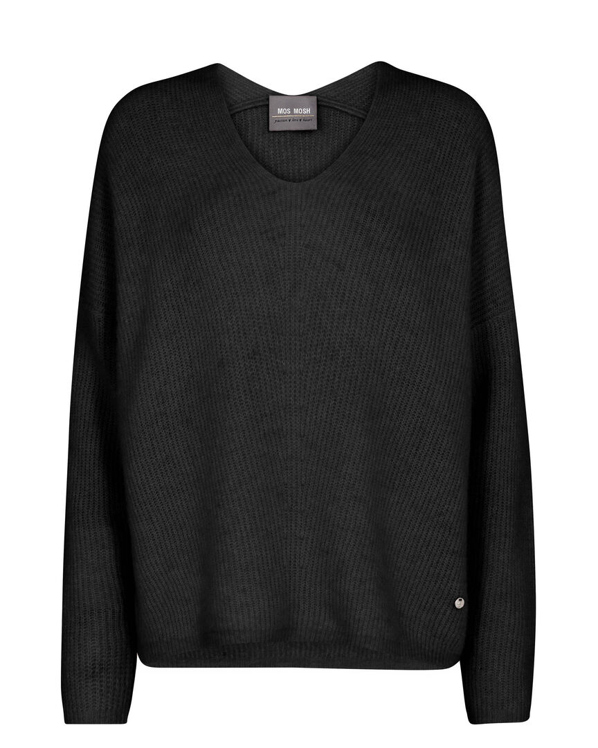Mos Mosh Damen Schwarz Strickpullover Thora, Gr. Xl