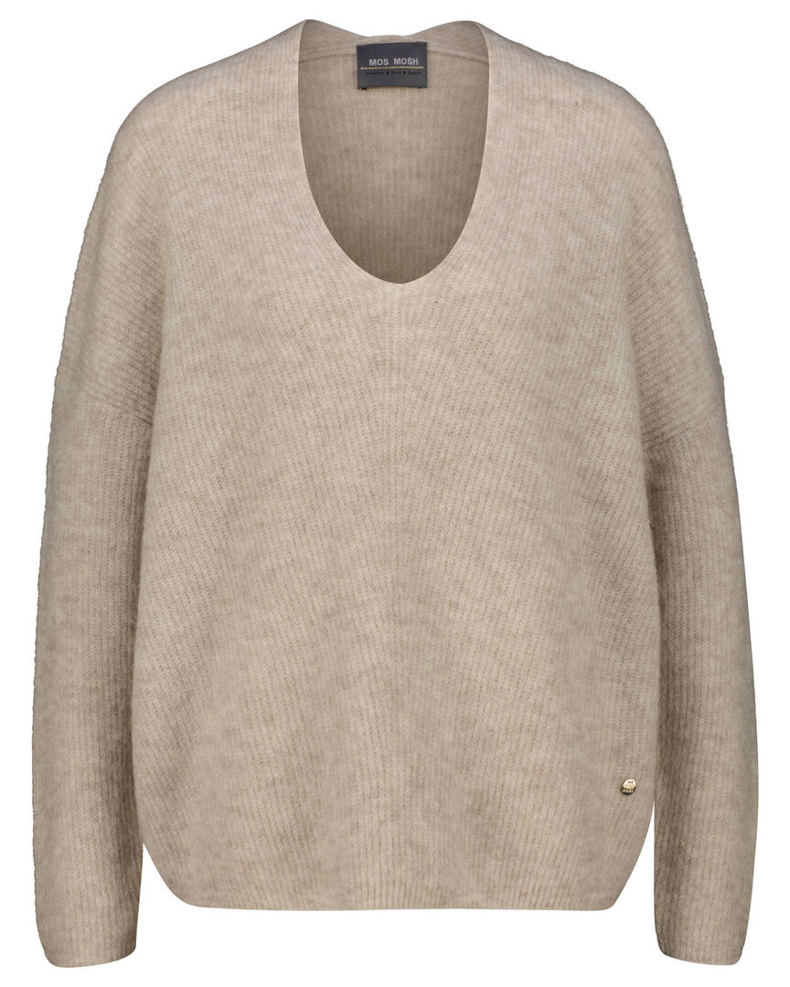 Mos Mosh Mmthora V-Neck Knit, Feather Gray - Bild 6