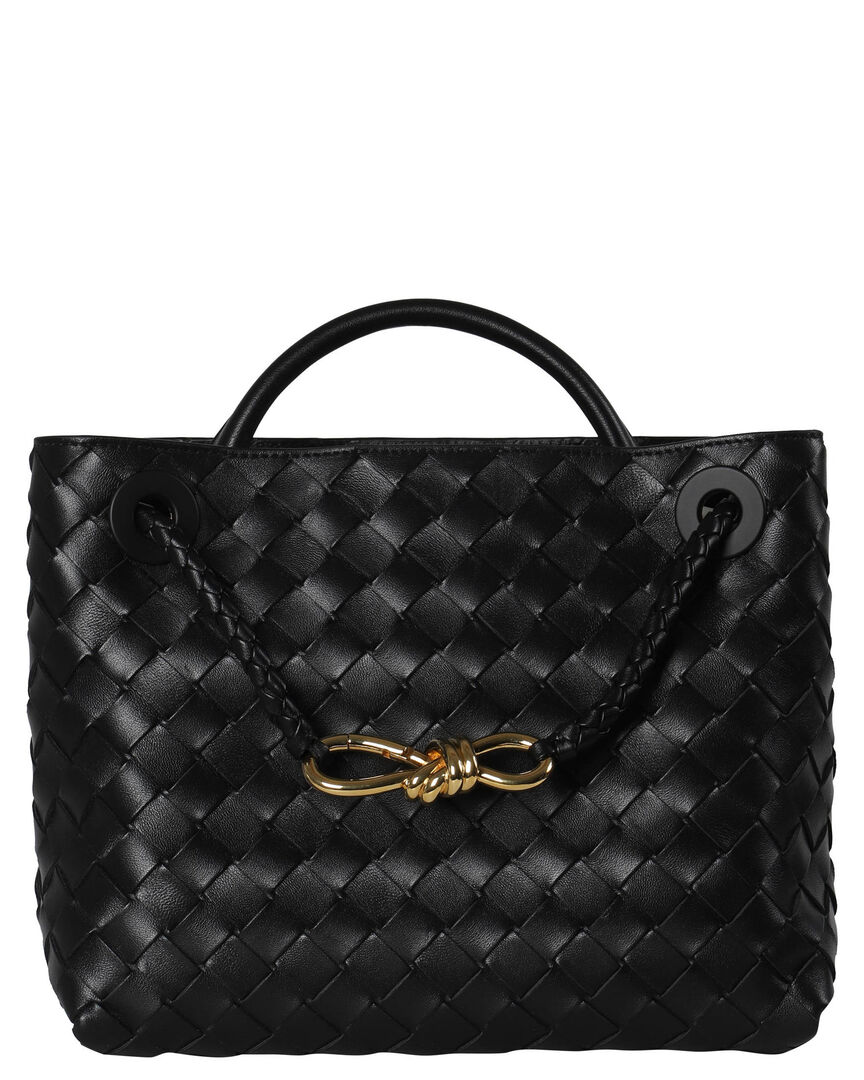 Bottega Veneta Damen Schwarz Henkeltasche Aus Intrecciato-Leder Small Andiamo, Einheitsgröße