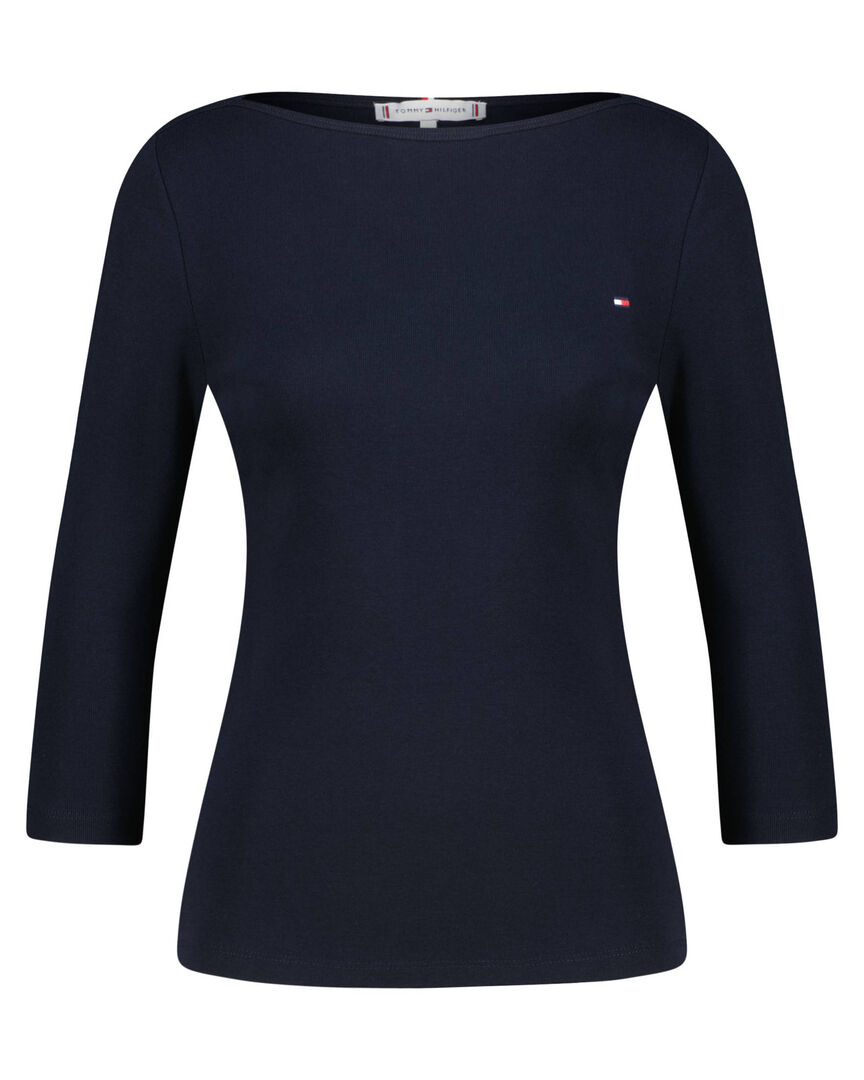 Tommy Hilfiger Damen Marine T-Shirt New Cody Mit U-Boot-Ausschnitt, Gr. S