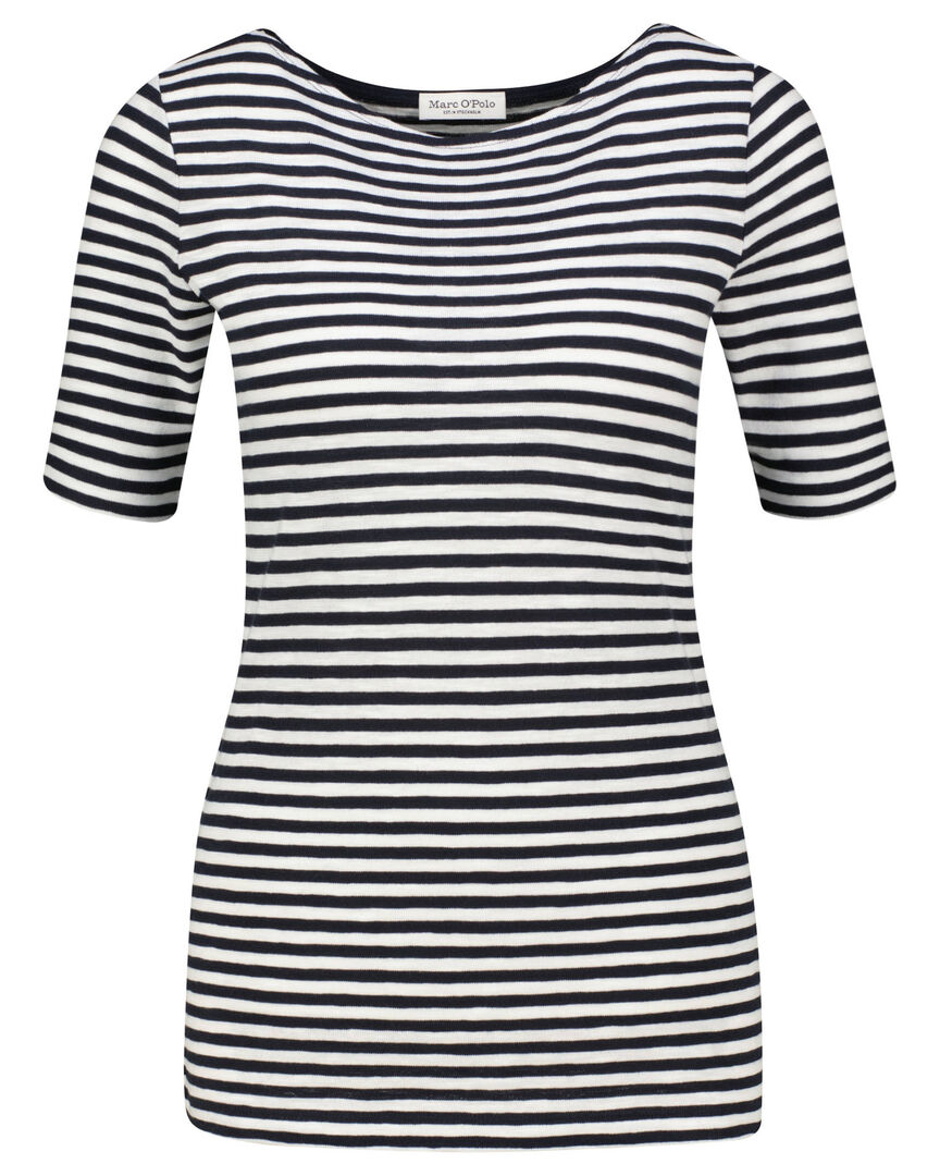 Marc O'polo Damen Marine T-Shirt Aus Bio-Baumwolle Slim Fit, Gr. Xl - Bild 3