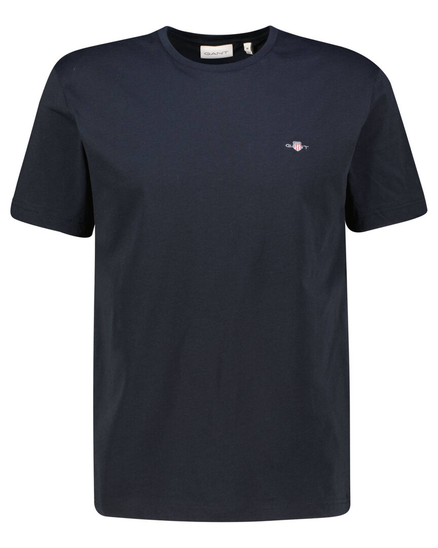 Gant Herren Schwarz T-Shirt Shield Regular Fit, Gr. Xl