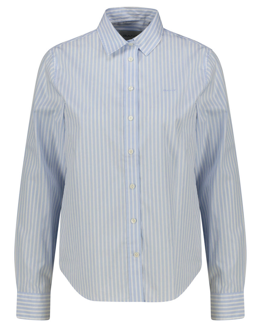 Gant Damen Bleu Bluse Regular Fit Langarm, Gr. 46