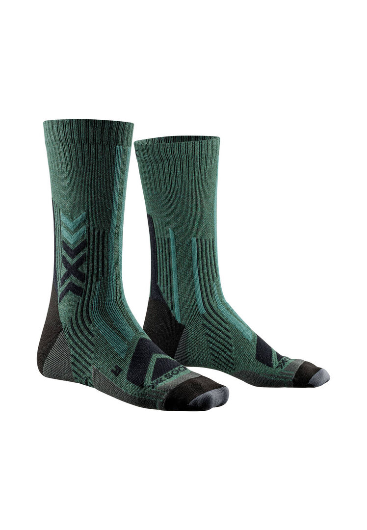 X-Socks, Unisex, Sportsocken, Hike Perform Merino Crew (35 - 38), Grün, Schwarz - Bild 2