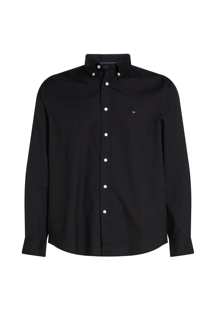 Tommy Hilfiger Herren Schwarz Langarmhemd "Core Flex Poplin Solid Regular Fit Shirt", Gr. Xl (54/56), N-Gr, Web, Obermaterial: 100% Baumwolle, Re... - Bild 3