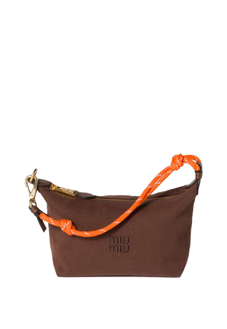 Miu Miu Damen Braun Pouch Aus Gabardine Spirit Mini, Einheitsgröße