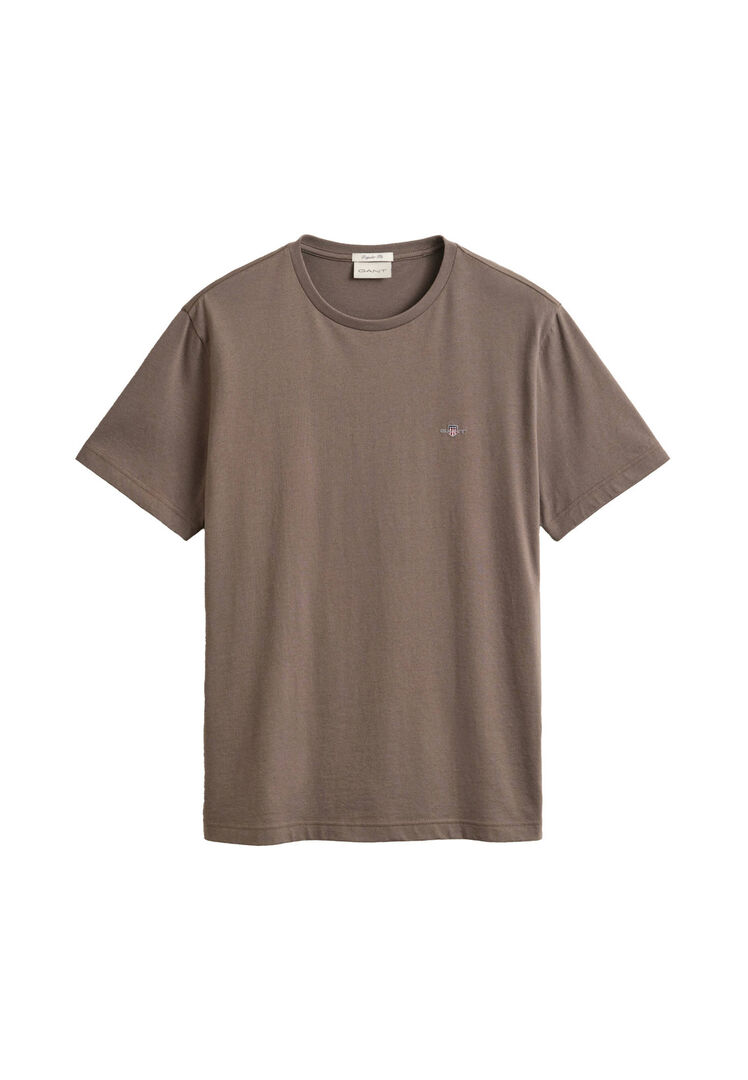 Gant Herren Taupe T-Shirt Shield Regular Fit, Gr. L