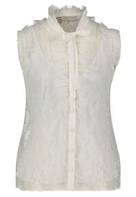 Damen Spitzenbluse mit Schleife 38