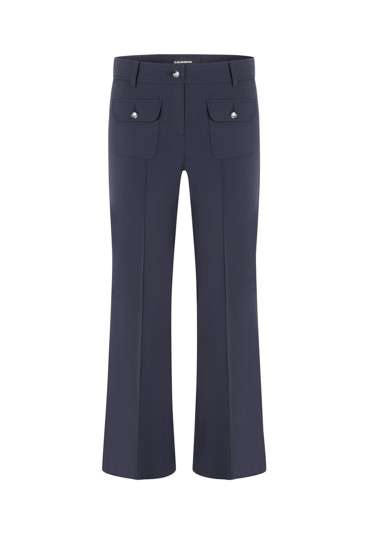 Cambio Damen Marine Stoffhose Flared Fit, Gr. 42/29