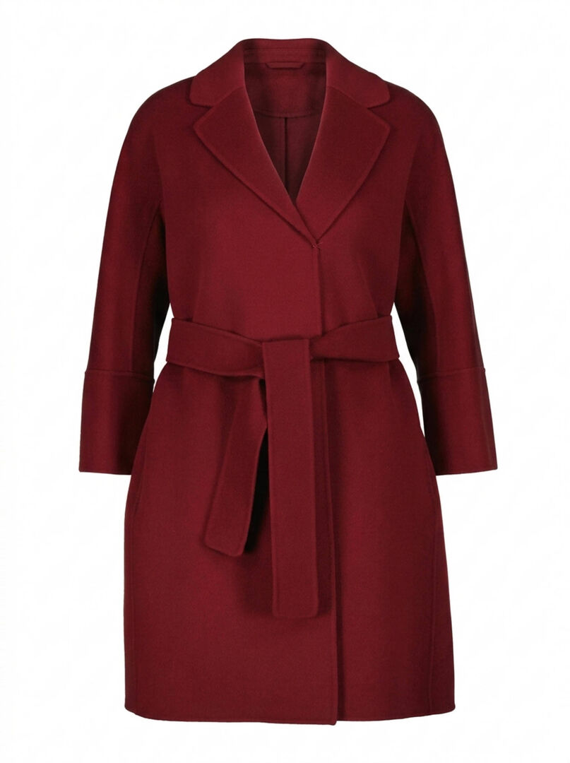 MAX MARA S | Burgundy ARONA short belted coat | female | 38 - Bild 4