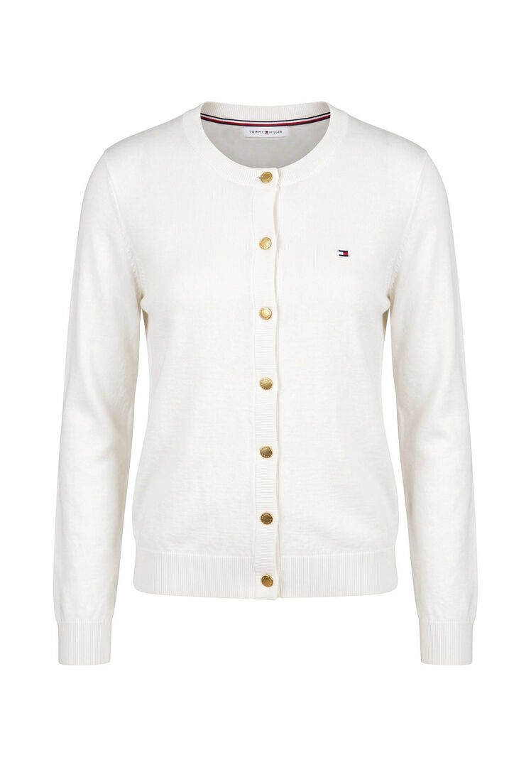 Tommy Hilfiger Damen Weiss Strickjacke, Gr. S