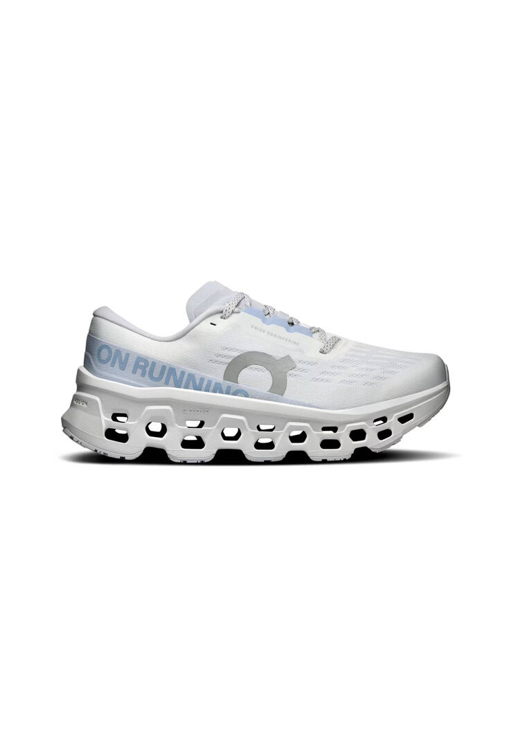 On Damen Weiss / Grau Laufschuhe Cloudmonster 3, Gr. 37,5Eu