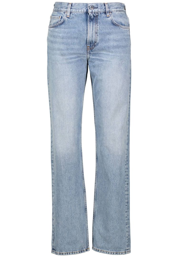 Totême Damen Stoned Blue Jeans Aus Bio-Baumwolle Low Straight, Gr. 28/32
