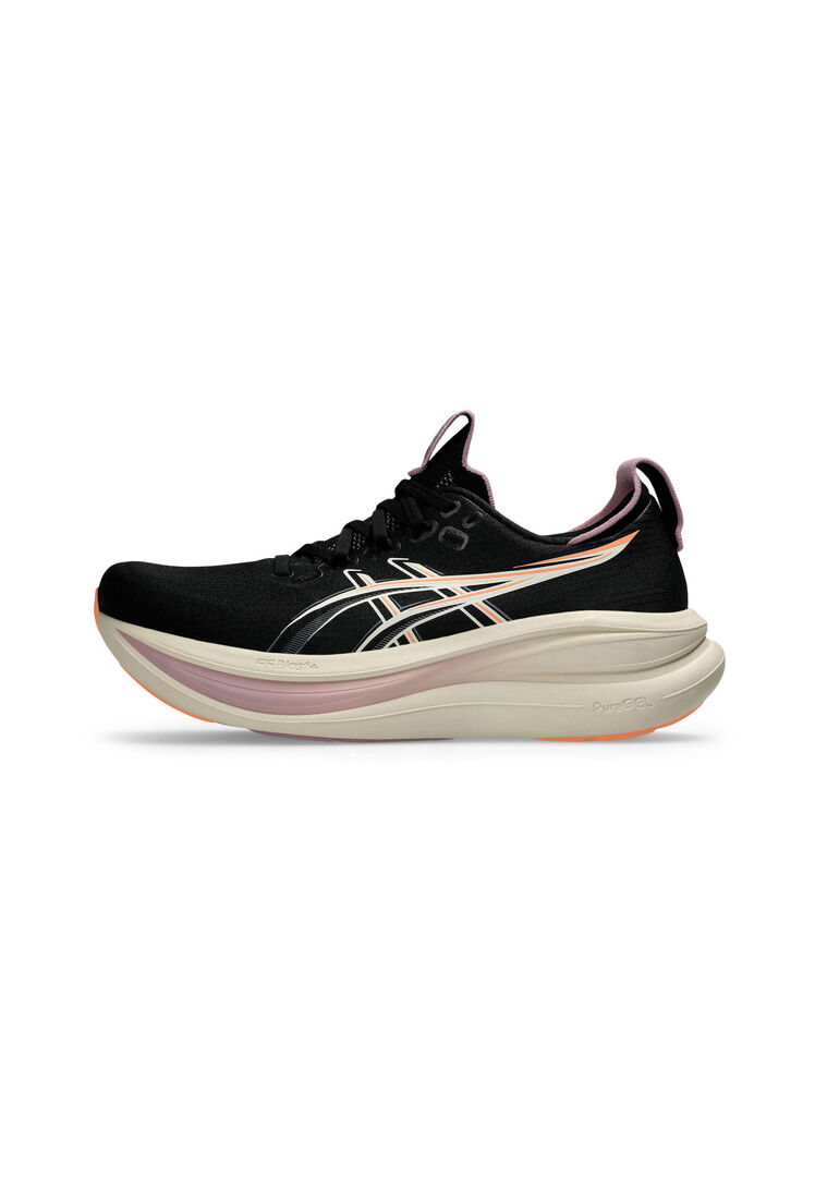 Asics Damen Schwarz/Lila Laufschuhe Gel-Nimbus 28, Gr. 38Eu
