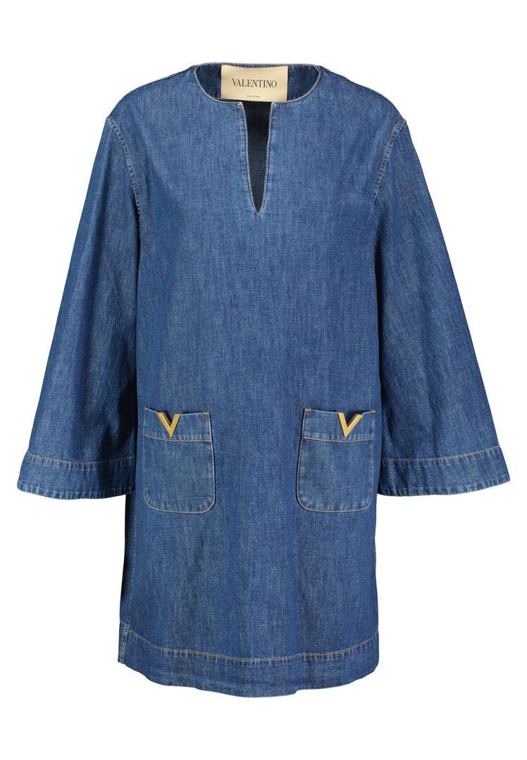 Valentino Damen Blau Jeanskleid Mini, Gr. 36