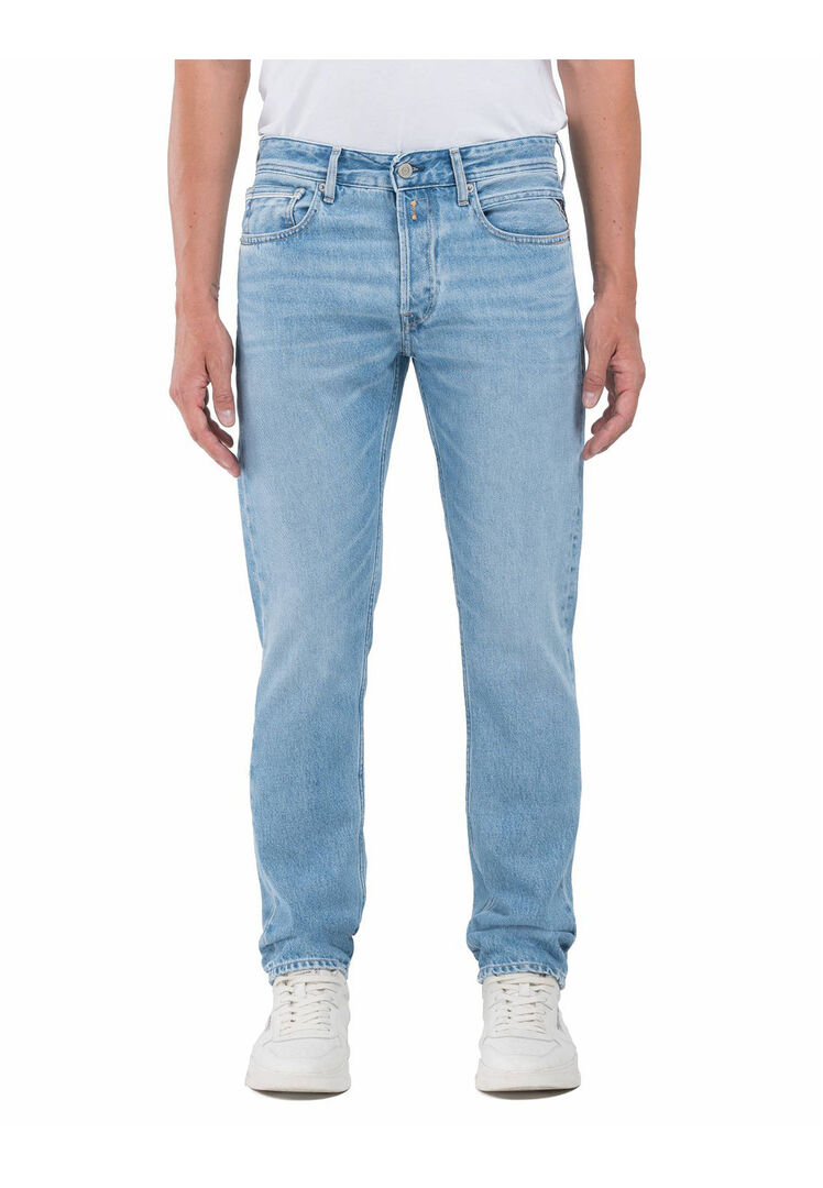 Replay Herren Stoned Blue Jeans Grover Straight Fit, Gr. 33/32