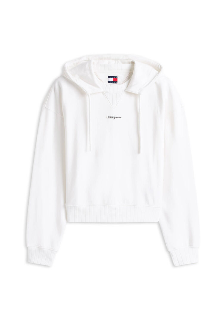 VAN GRAAF Tommy Jeans Damen Ecru Kapuzenpullover Baumwolle Weiß, Klein - Bild 2