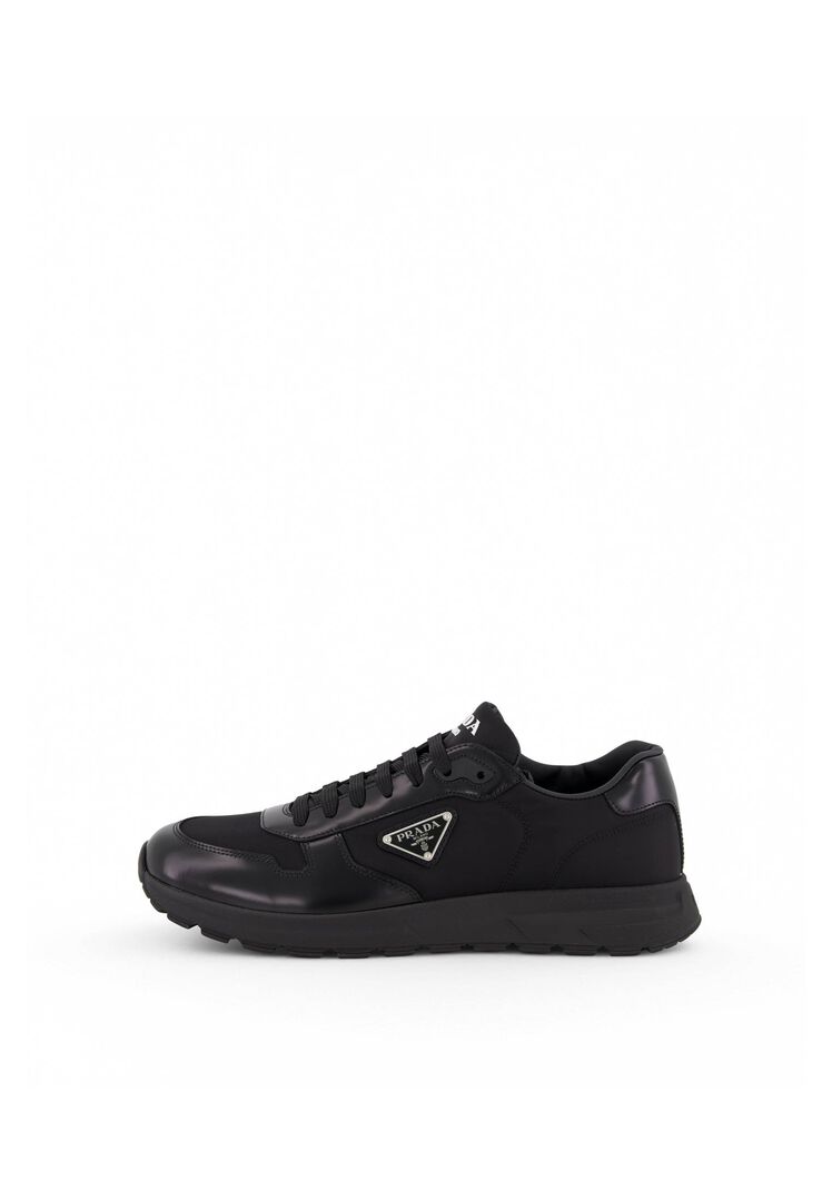 PRADA CALZATURE | Black Re-Nylon and brushed leather Prax 01 sneakers | Man | 8 - Bild 2