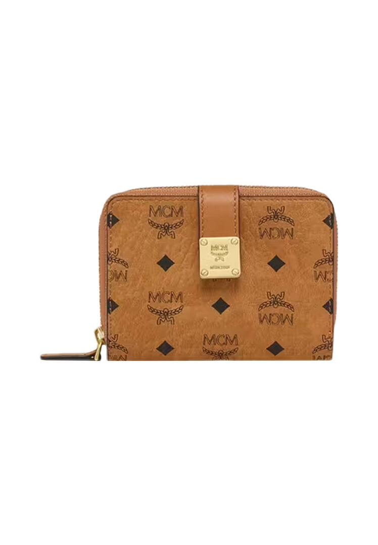 Mcm Damen Cognac Geldbörse Aren Visetos Small, Einheitsgröße