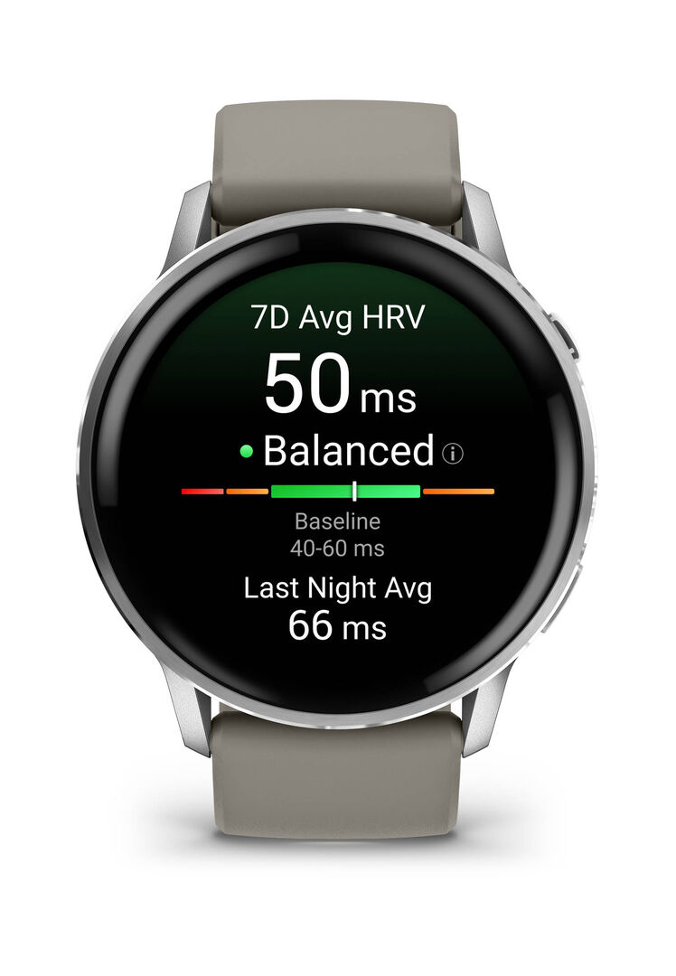Garmin Venu® - 45 Mm Schwarz/ Mit Schnellwechsel-Silikon-Armband 22 Mm Grau Größe 4 Silber - Image 7