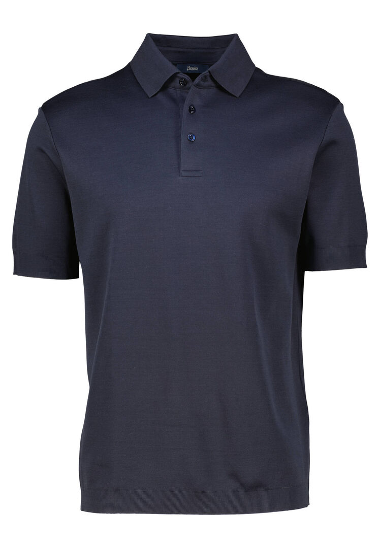 Herno Herren Marine Poloshirt Aus Baumwolle, Gr. 56