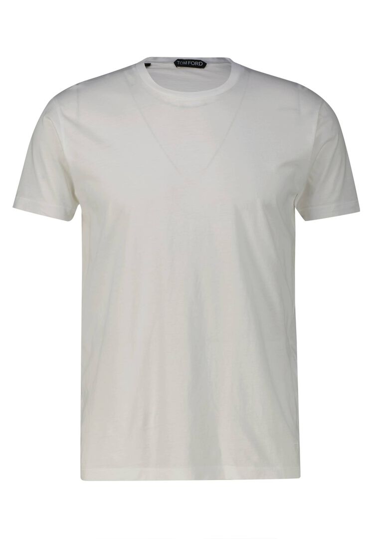 Tom Ford Herren Weiss T-Shirt Aus Baumwolle Und Seide, Gr. 50