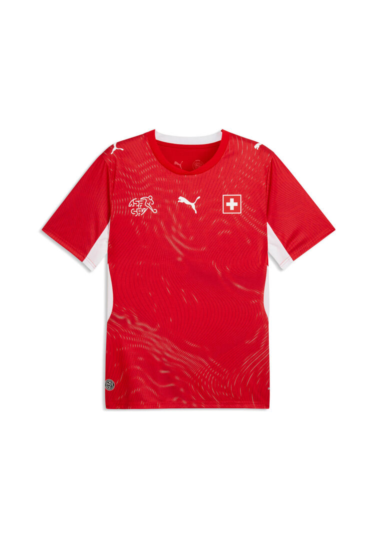 Puma Herren Rot/Weiß Trainingsshirt "Schweiz 2026 Heimtrikot ", Gr. Xxl, ( Weiß), Obermaterial: 100% Polyester. Kragen: 100% Polyester. Einsat... - Image 3