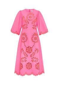 Damen Kleid mit Loch-Stickerei 40