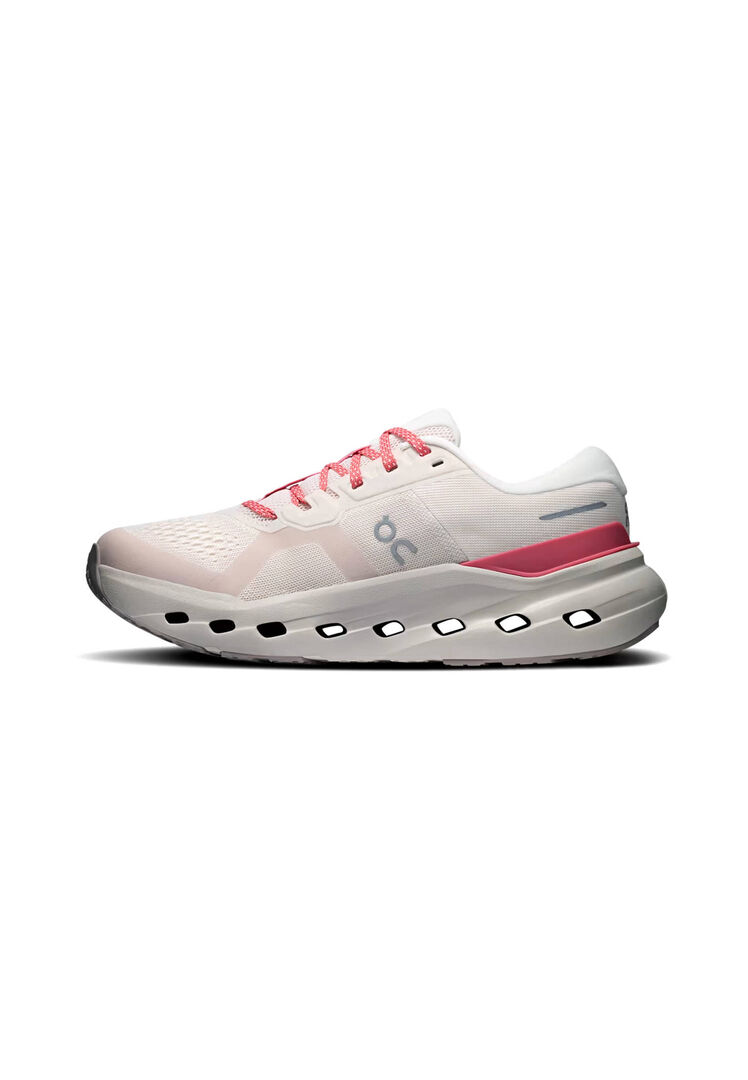 On Damen Weiss/Rosa Laufschuhe Cloudrunner 3, Gr. 40,5Eu