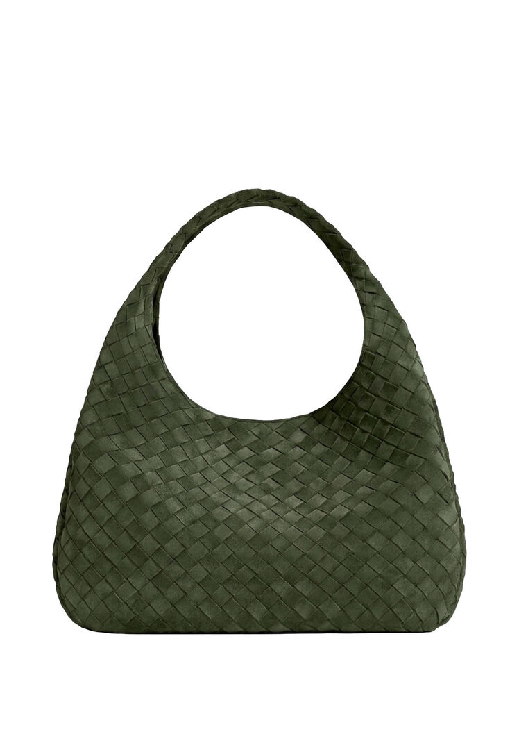 Bottega Veneta Damen Oliv Schultertasche Campana Large, Einheitsgröße