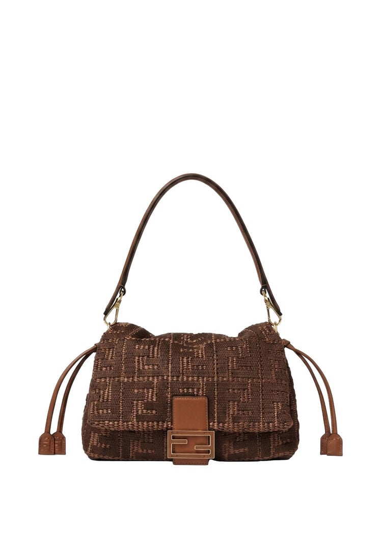 Fendi Damen Nougat Schultertasche Mamma Baguette, Einheitsgröße