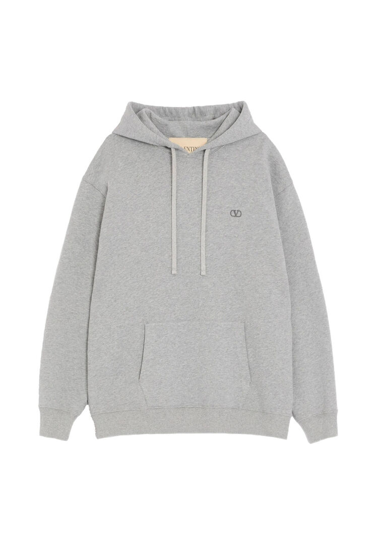 Valentino Herren Grau Hoodie Aus Baumwolle, Gr. Xl