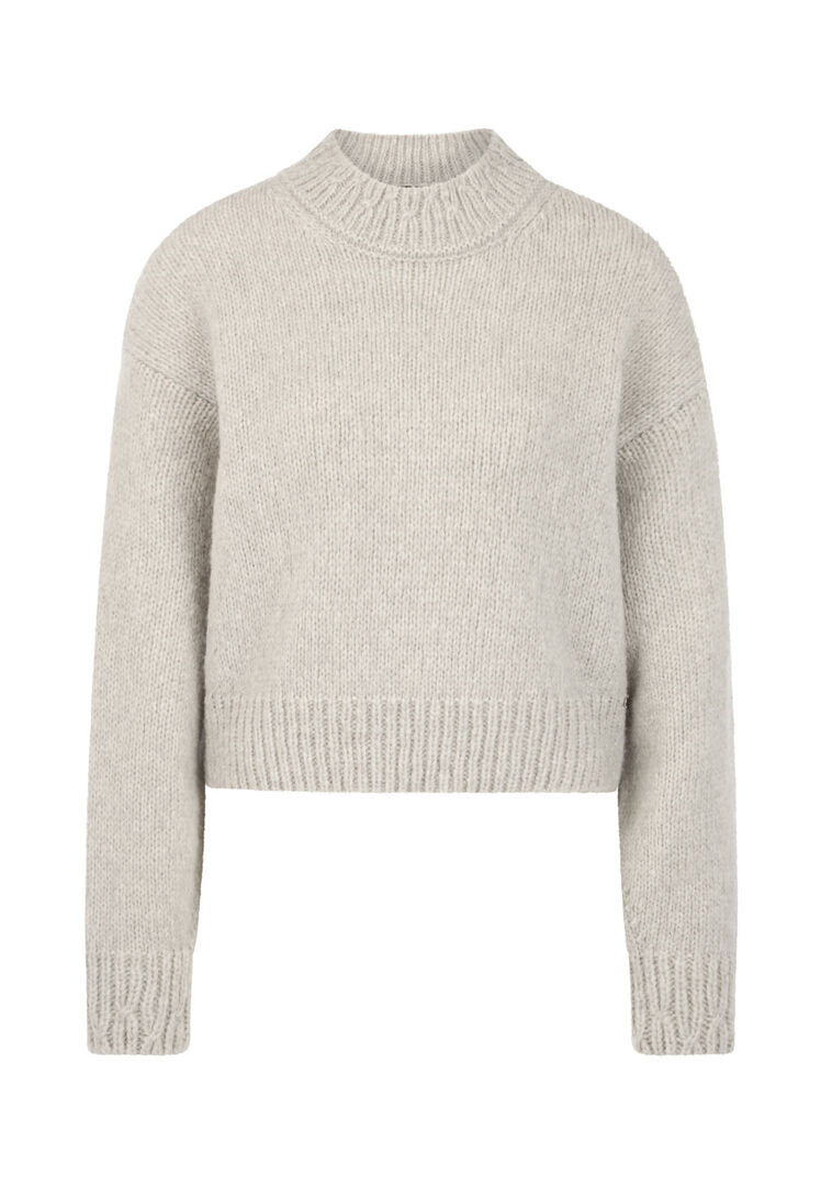 Marc Cain Damen Grau Pullover Aus Alpaka-Mix, Gr. 40