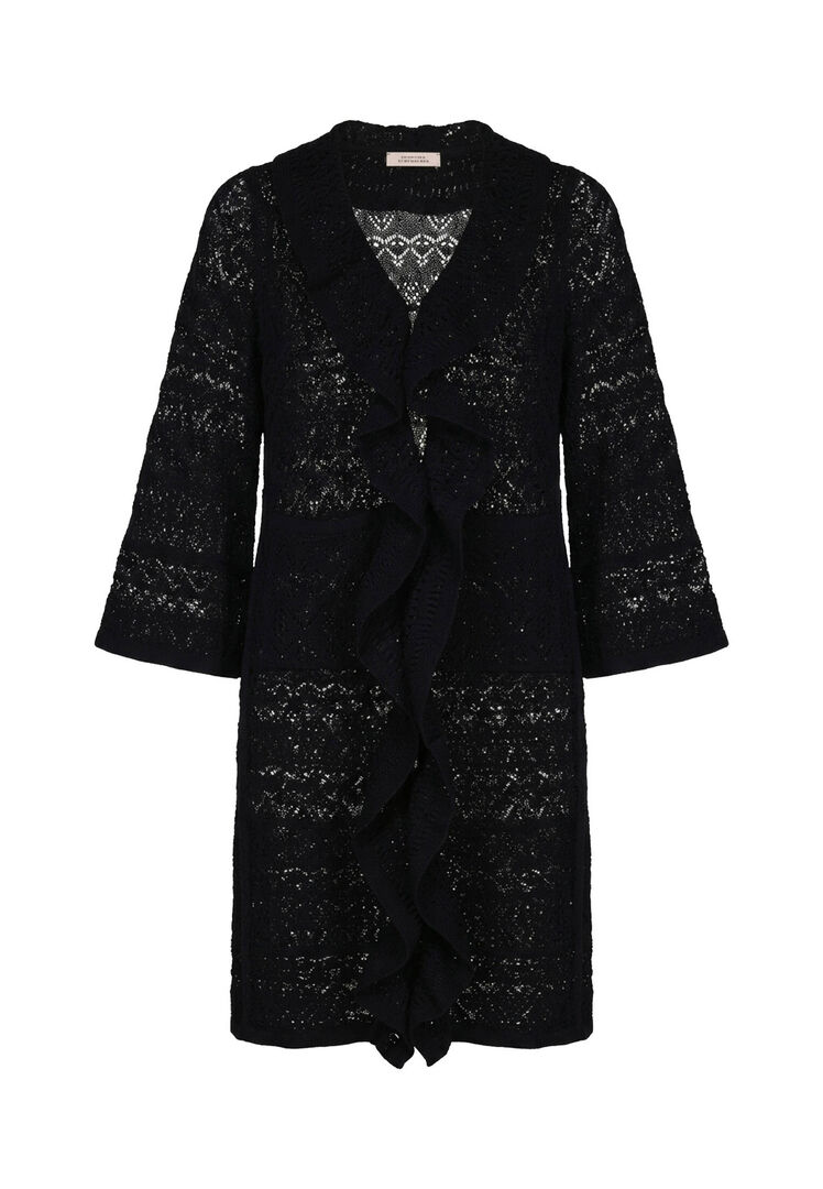 Dorothee Schumacher Damen Marine Strickmantel Bohemian Lace, Gr. Xl