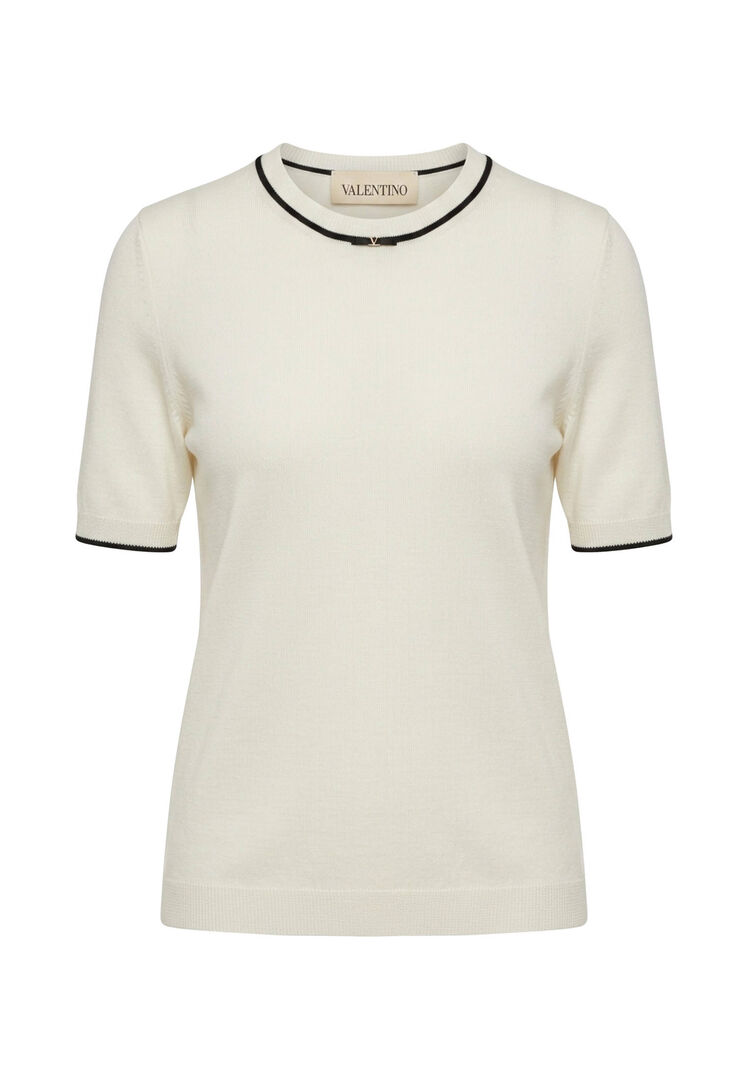 Valentino Damen Offwhite Pullover Aus Wolle, Gr. L