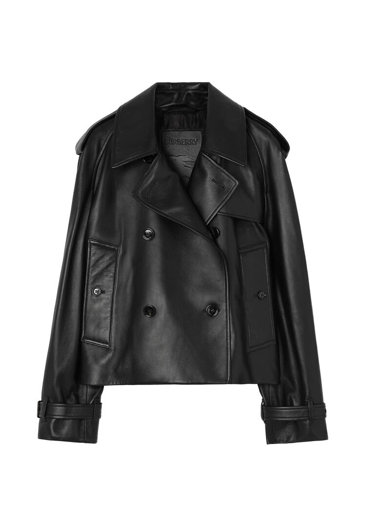 BURBERRY | Black leather Mayfair cropped trench jacket | Women | 8 - Bild 5